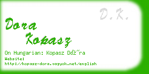 dora kopasz business card